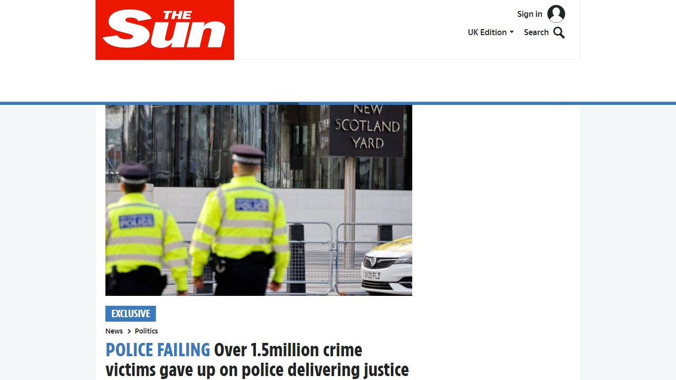 Over 1.5million crime victims gave up on police delivering justice last ...